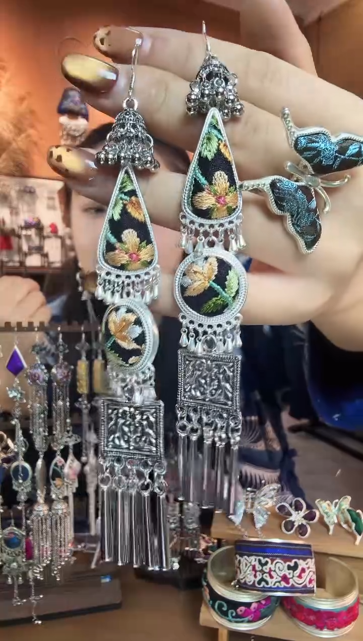 刺绣纯手工民族风耳环