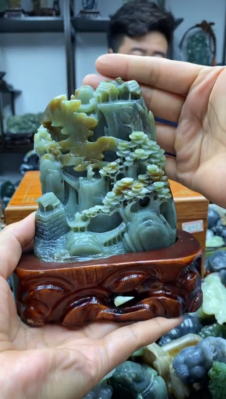 和田玉未镶嵌摆件1