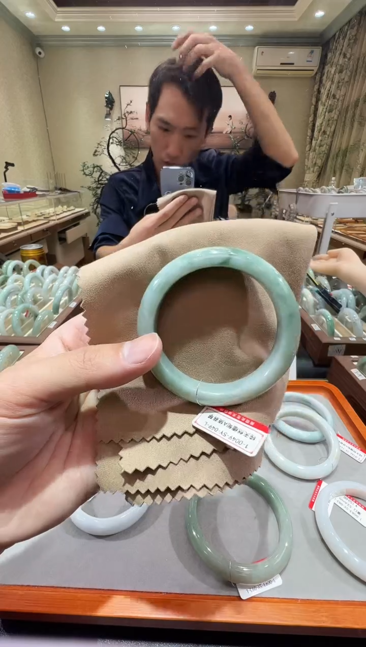 纯天然缅甸A货翡翠手镯54-55mm-纹裂-1-49号-福利镯