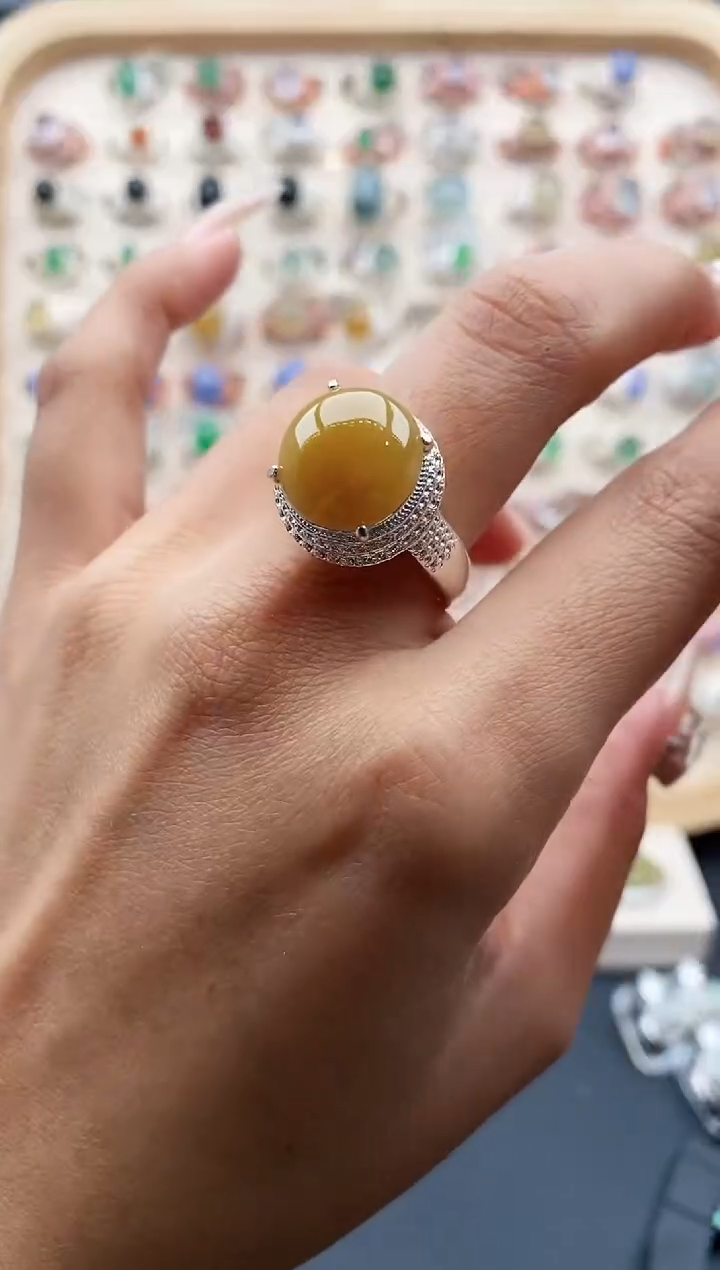 【闪购商品】翡翠戒指未镶嵌缅甸天然A货翡翠444   3+1