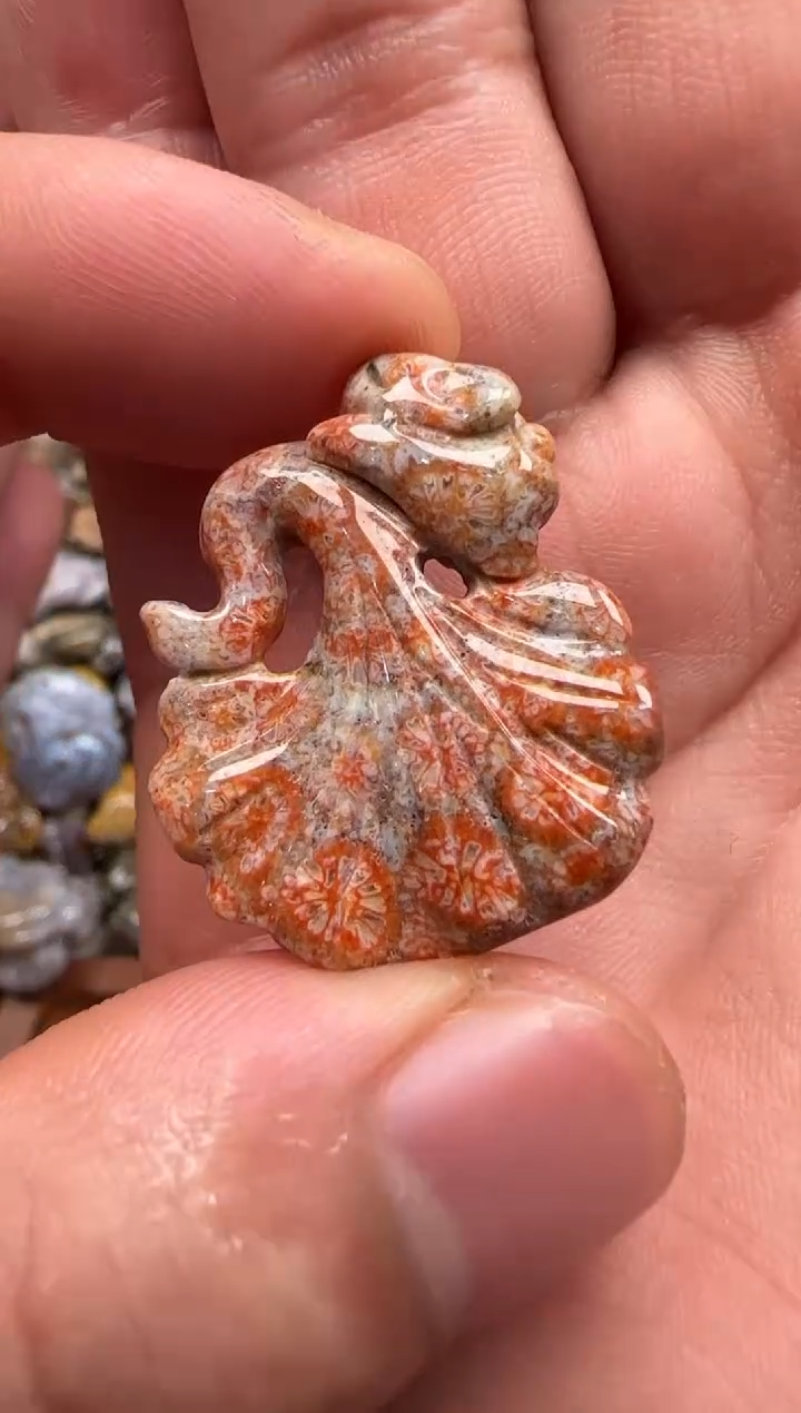 【闪购商品】硅化珊瑚（珊瑚玉）颈饰未镶嵌136