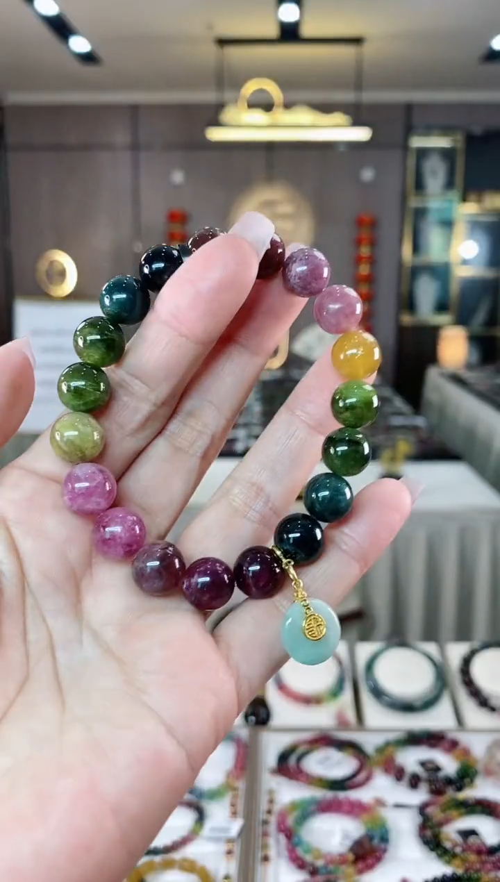 【闪购商品】碧玺单圈手串10mm+未镶嵌（多样性发一条）hon