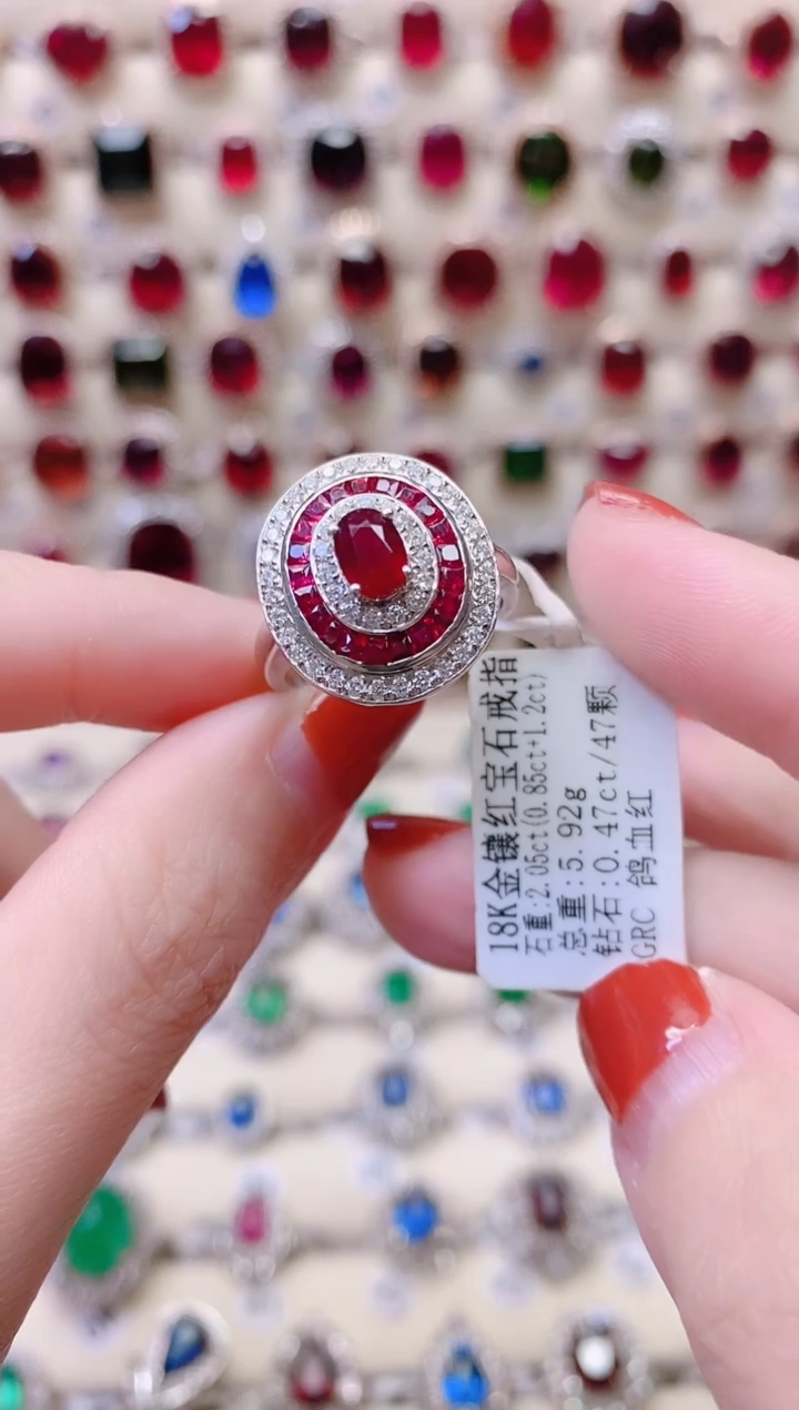 18K金镶嵌18K金戒指红宝石M*1
