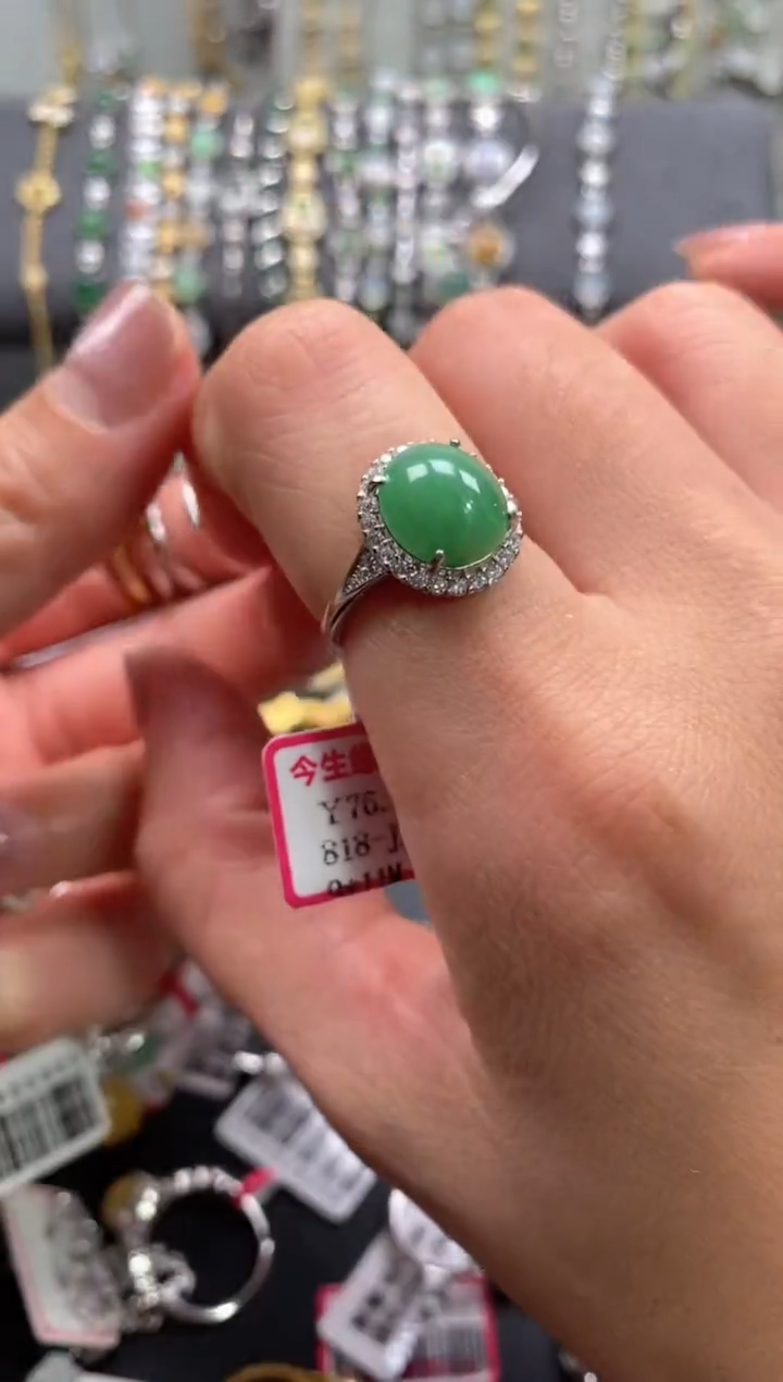 【闪购商品】翡翠戒指银S925镶嵌11111--1