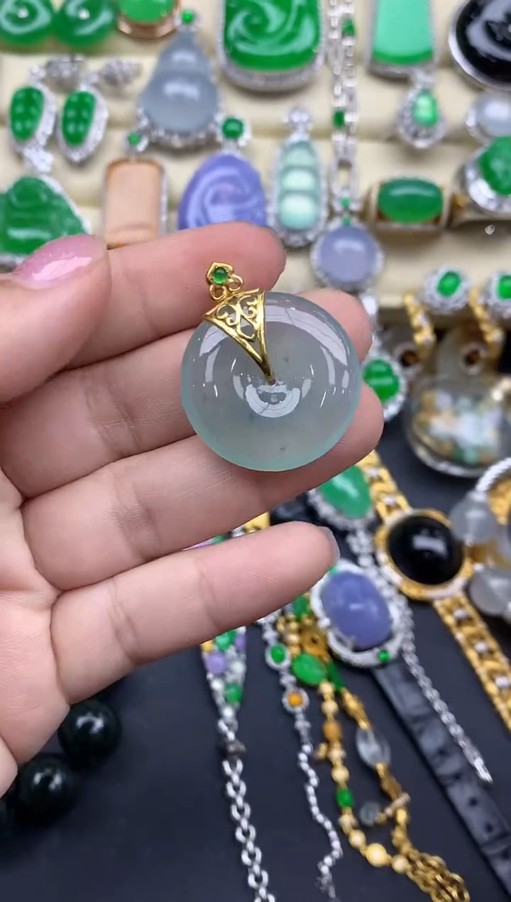 【闪购商品】翡翠颈饰18K金镶嵌489-中国好珍宝