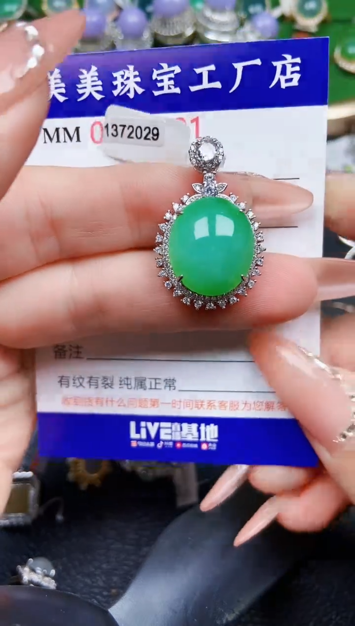 【闪购商品】翡翠颈饰银S925镶嵌4591