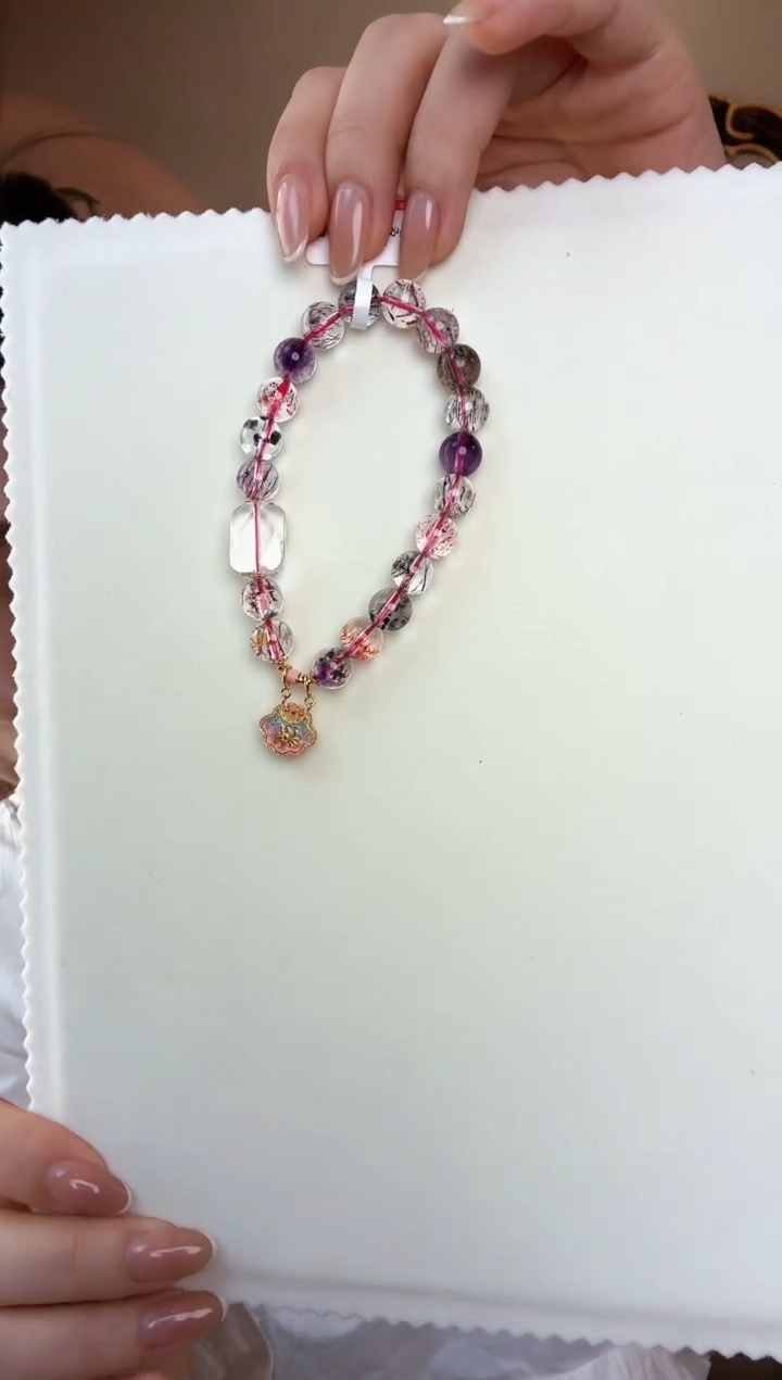 【闪购商品】水晶手链未镶嵌超七如意锁水晶手串