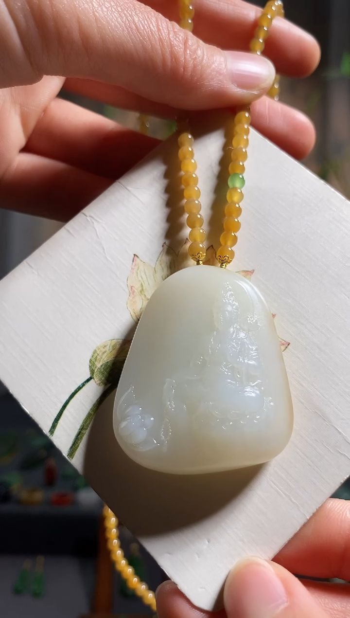 【闪购商品】和田玉颈饰未镶嵌，意境糖白，观音