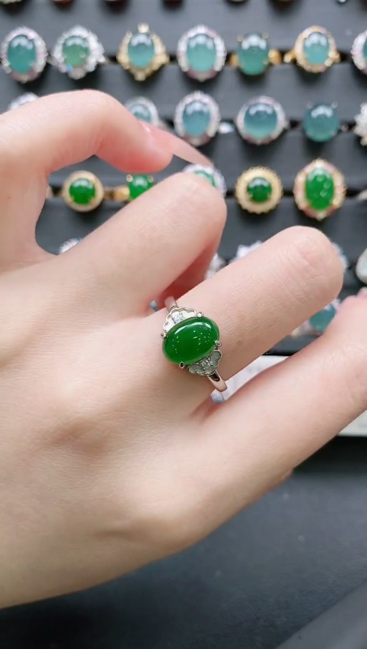 【闪购商品】翡翠戒指银S925镶嵌11111111