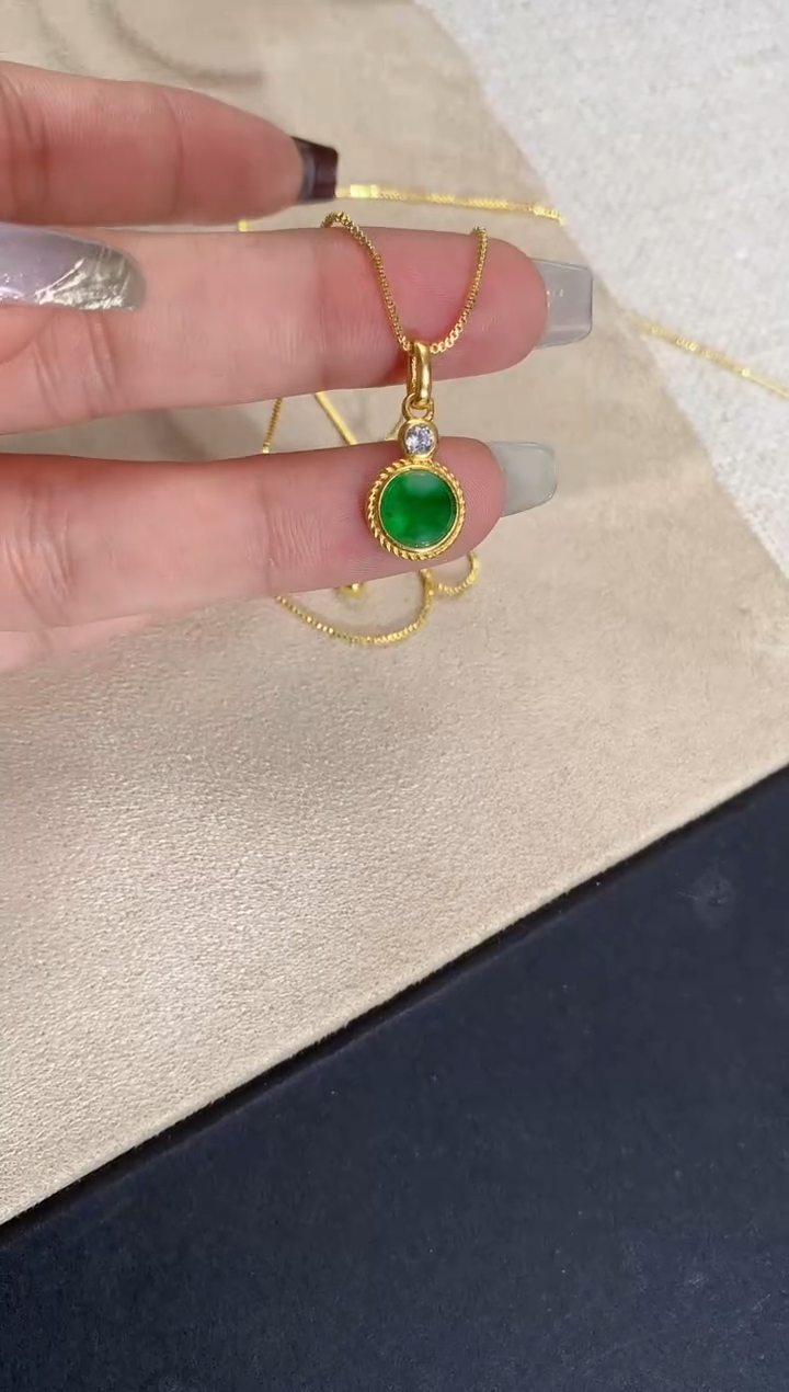 【闪购商品】翡翠银S925镶嵌颈饰吊坠