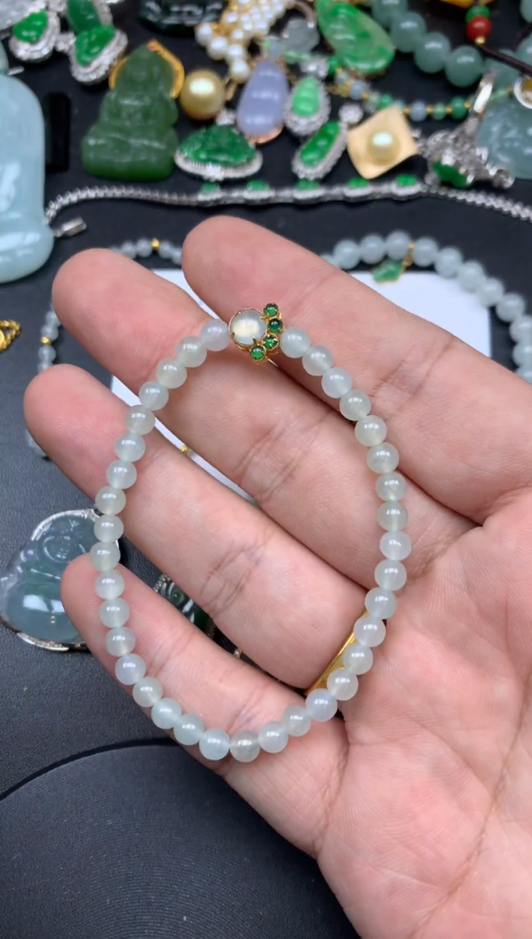 颈饰18K金镶嵌翡翠好**～大吉商品不退不换