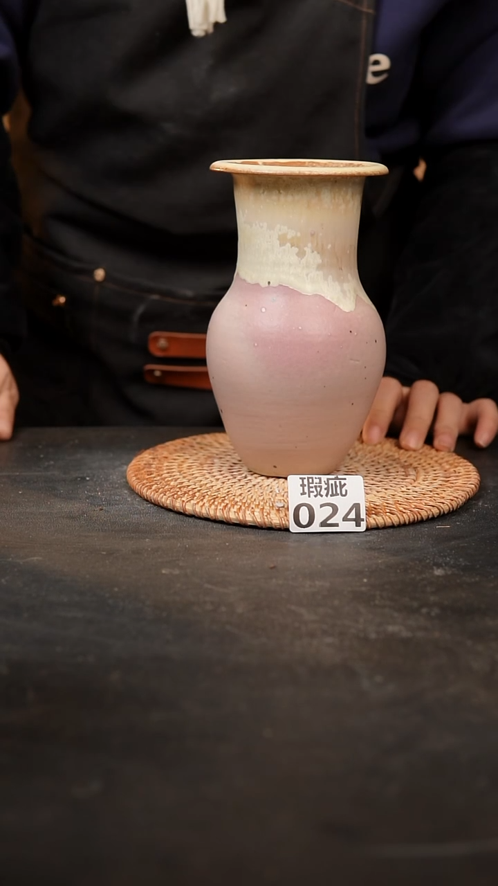 【闪购商品】瓷片024泥泥手工花盆口7高18