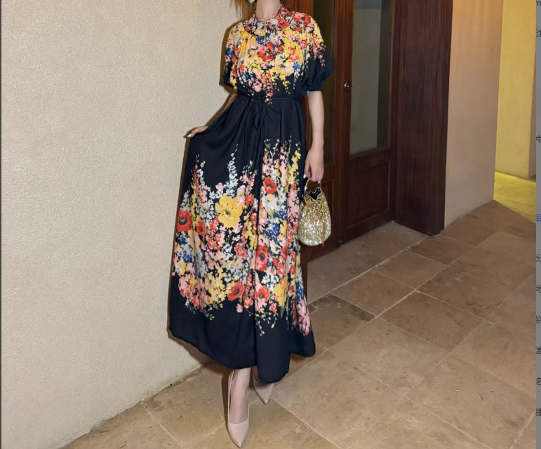 2024年新款法式温柔风大码连衣裙YM1713