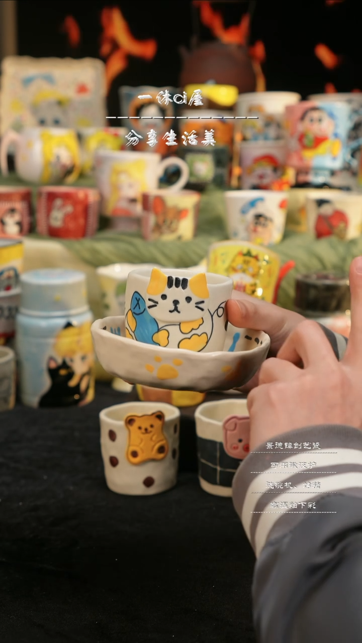 【闪购商品】摆件亲工手绘陶瓷-