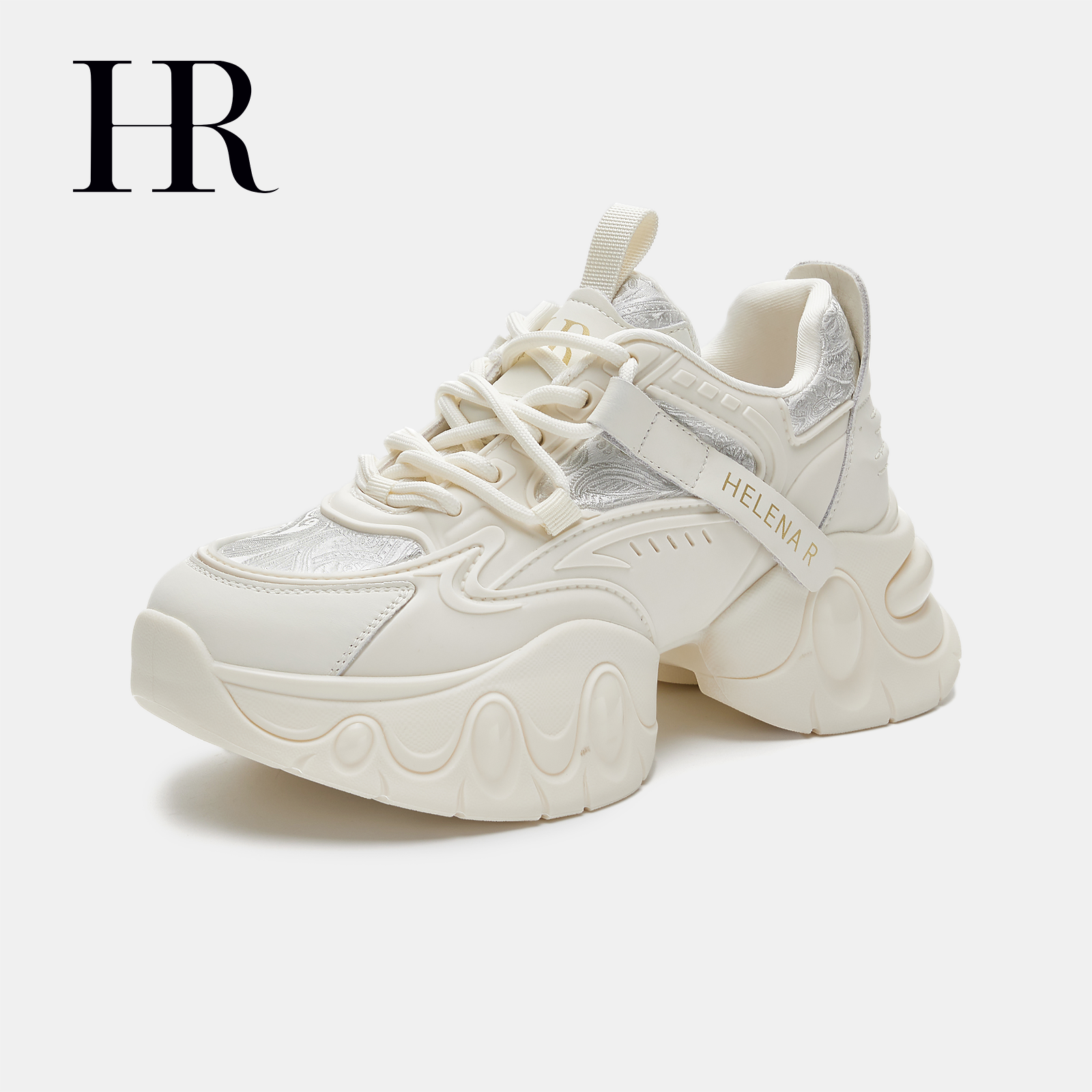 HR/赫莲娜女鞋2024四季新款新中式老爹鞋厚底百搭欧货休闲运动潮
