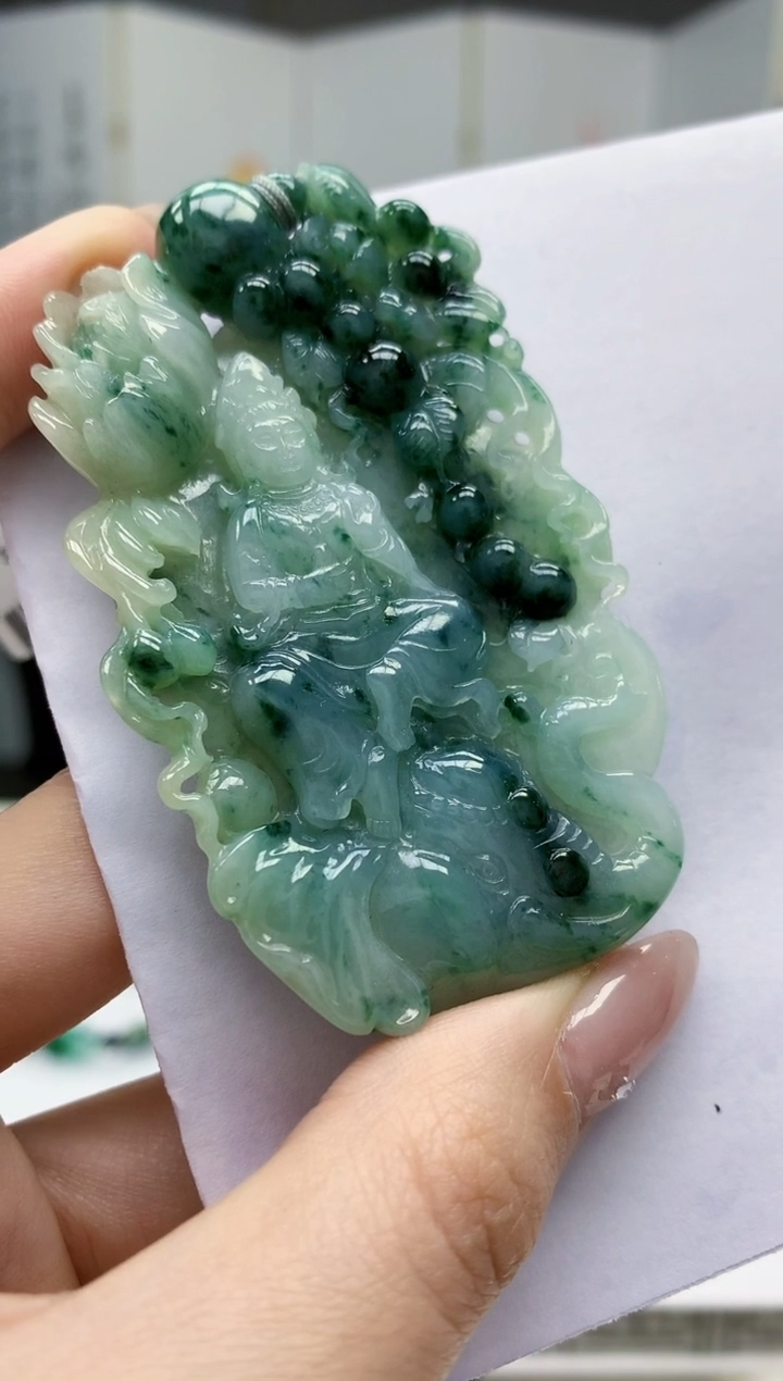【闪购商品】定制翡翠未镶嵌1502jw-毛货挂件71