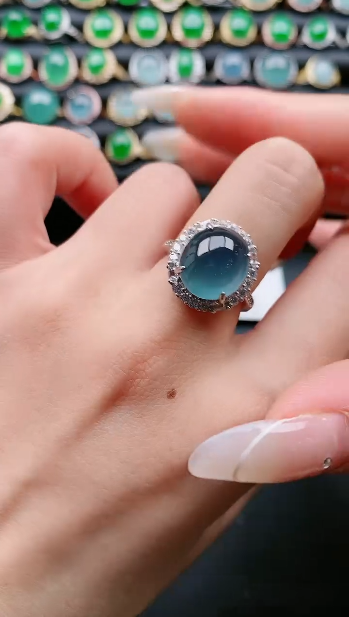 【闪购商品】翡翠戒指银S925镶嵌1111111