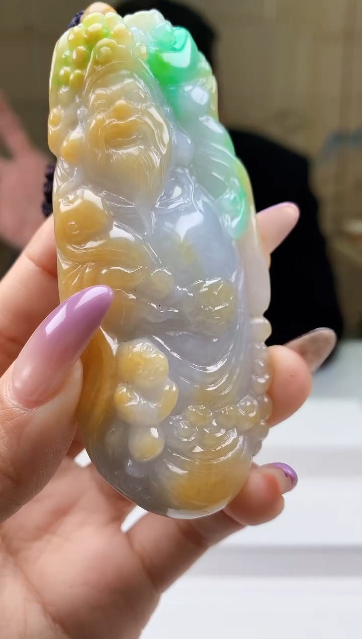 【闪购商品】定制翡翠未镶嵌4969ty-毛货挂件159