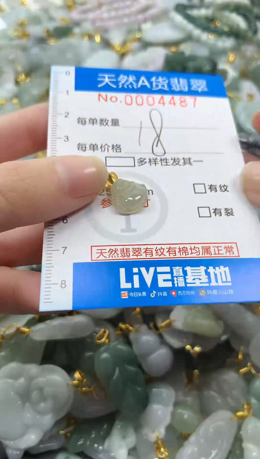 颈饰未镶嵌翡翠净货挂件-4487