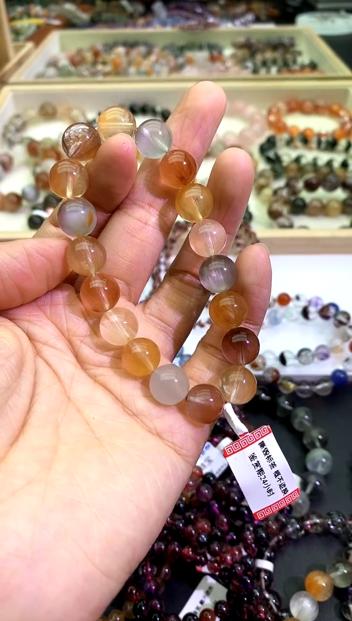 水晶手链未镶嵌彩兔毛