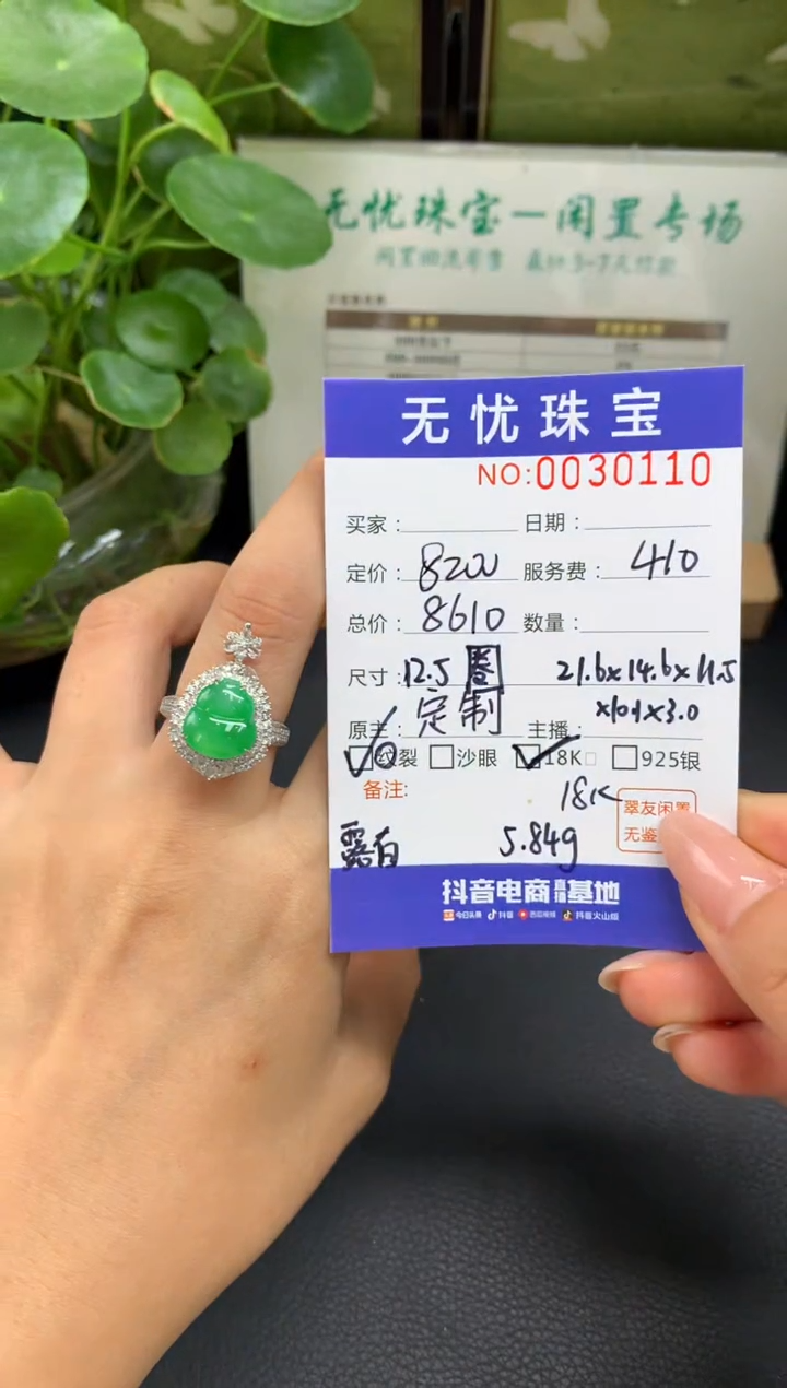 18K金镶嵌定制翡翠不****到D201