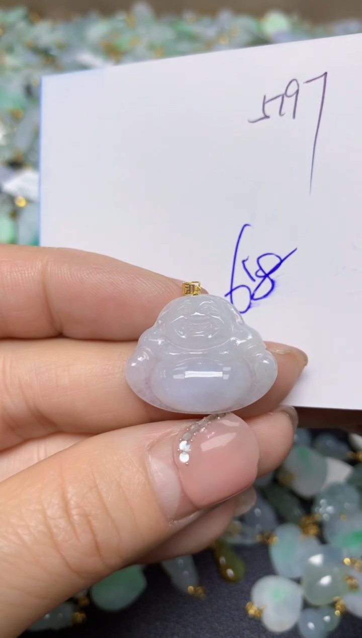 【闪购商品】翡翠挂件18K金镶嵌 天然翡翠A货