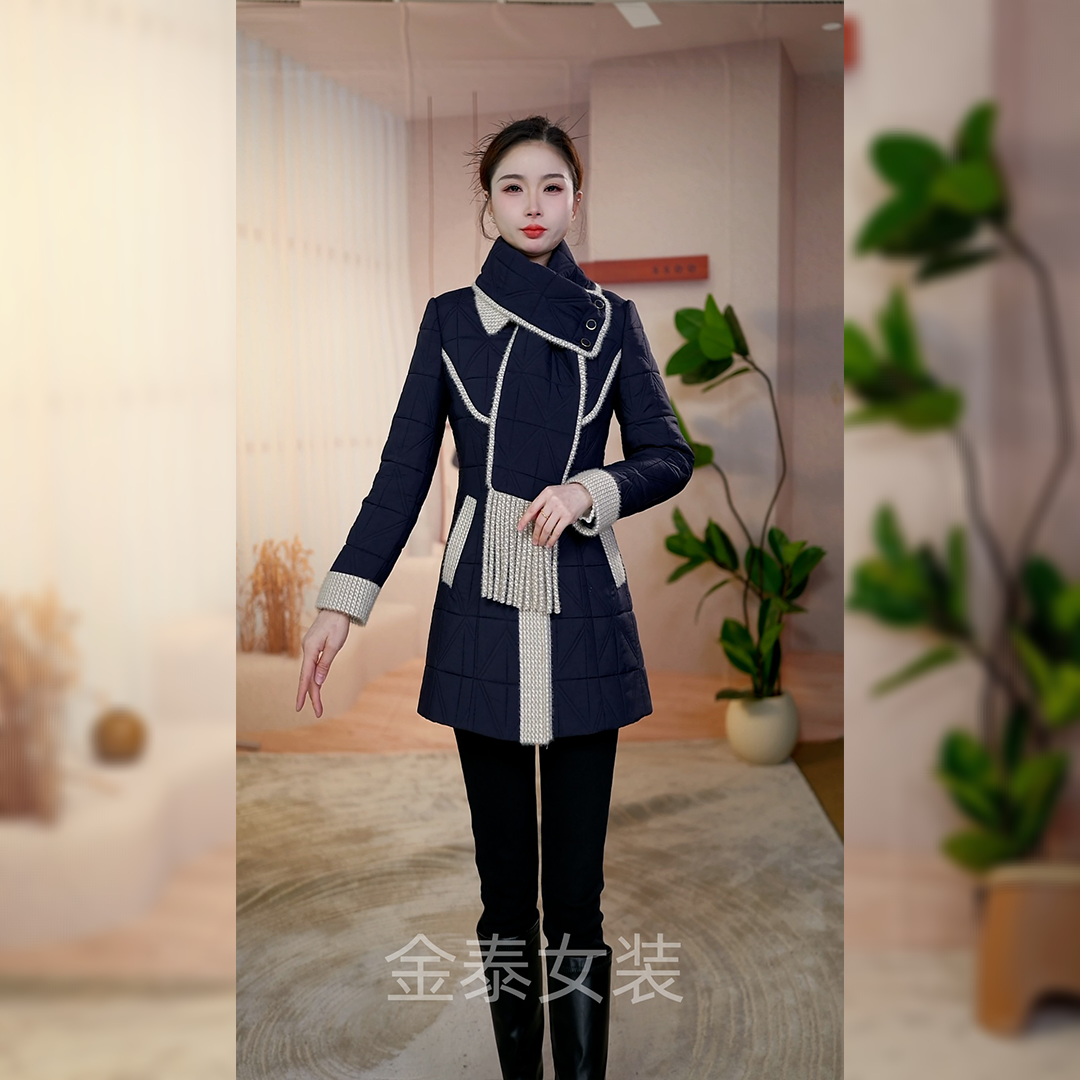 【金泰女装】25A-926高贵时尚加棉外套修身洋气显档次女秋冬季外套1