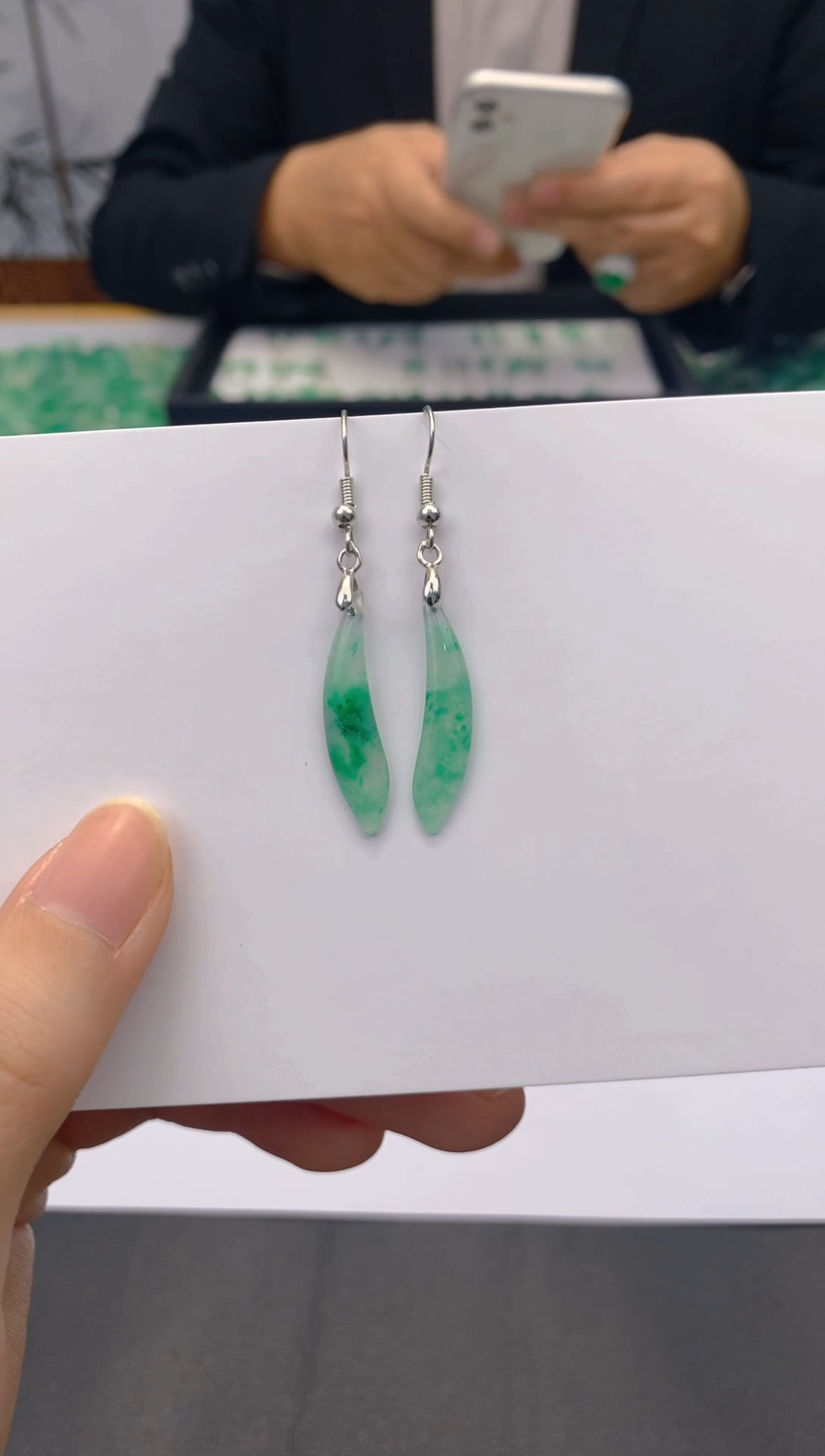 【闪购商品】石英质玉耳坠合金011