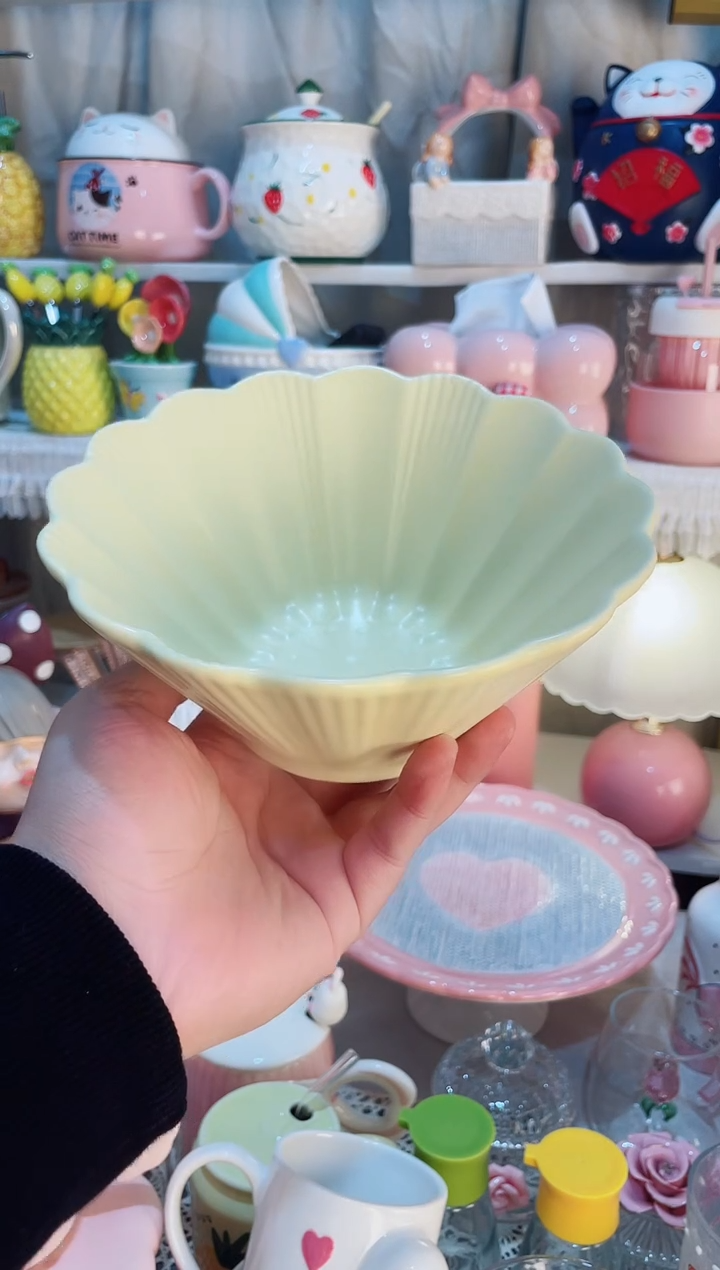 【闪购商品】瓷片黄色面碗质量好发货快放心拍