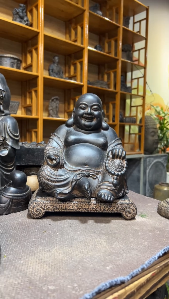 陶土大肚佛+小江枫底座