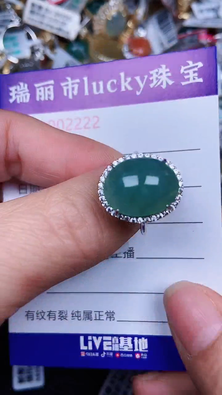 颈饰银S925镶嵌翡翠2222