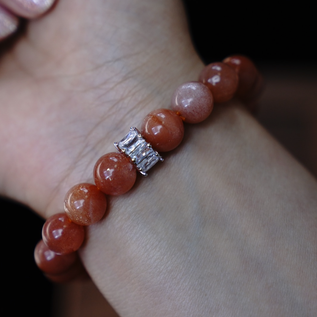 太阳石橙月光手串