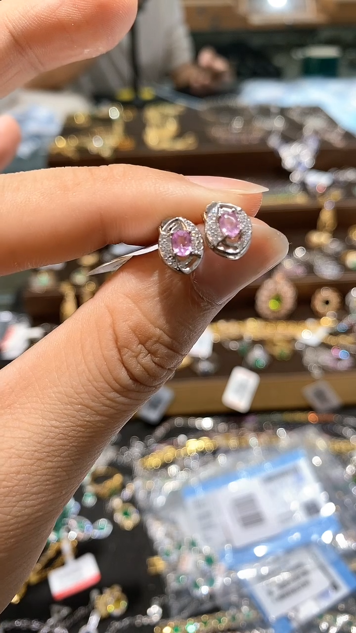 【闪购商品】蓝宝石耳饰银S925镶嵌耳钉