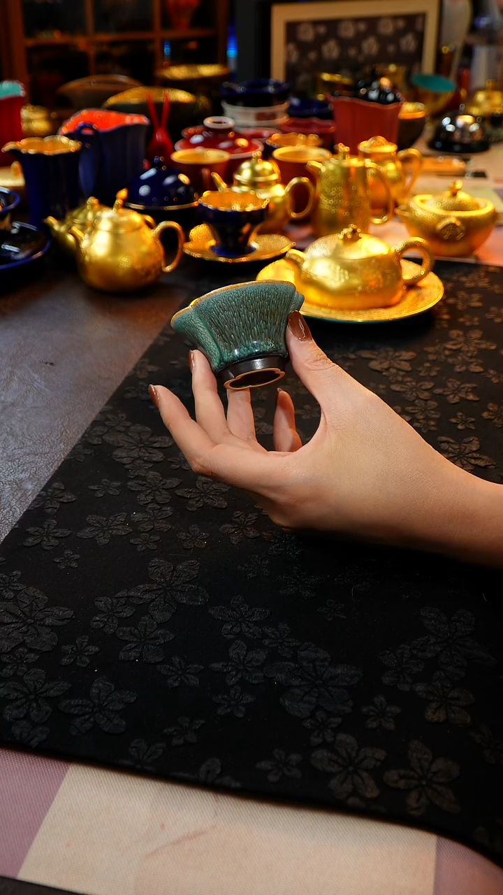 茶杯紫砂【宜景窑系列】青釉杯子