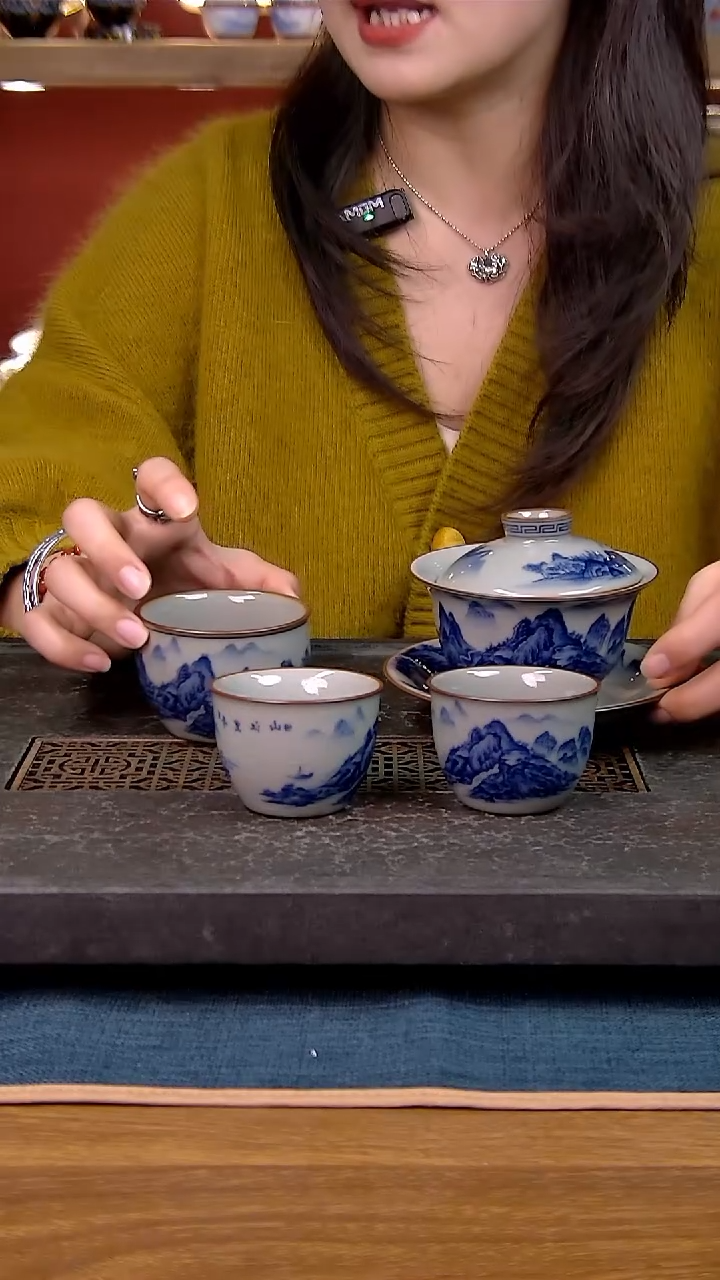 简装家用款4件套 老陶泥开片纹陶瓷茶具