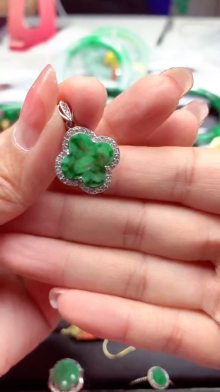 【闪购商品】翡翠颈饰银S925镶嵌颈饰