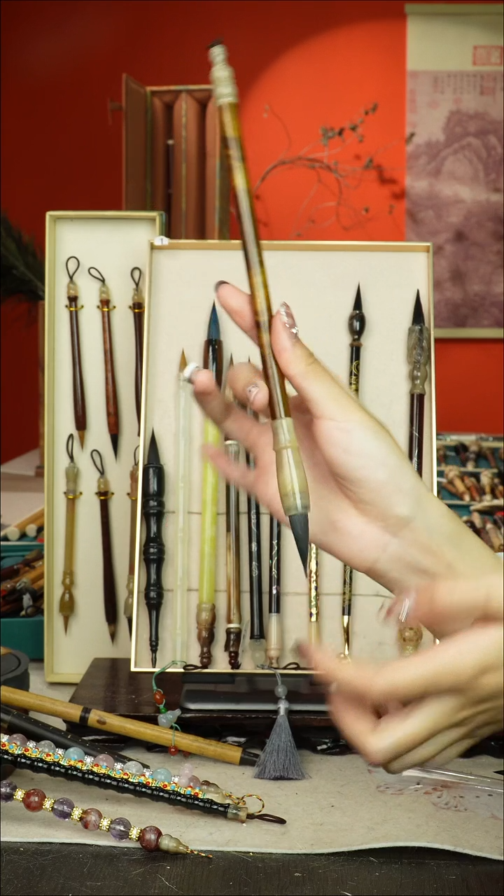 281号闪孤品高货毛笔链接 清水试笔 蘸墨不退