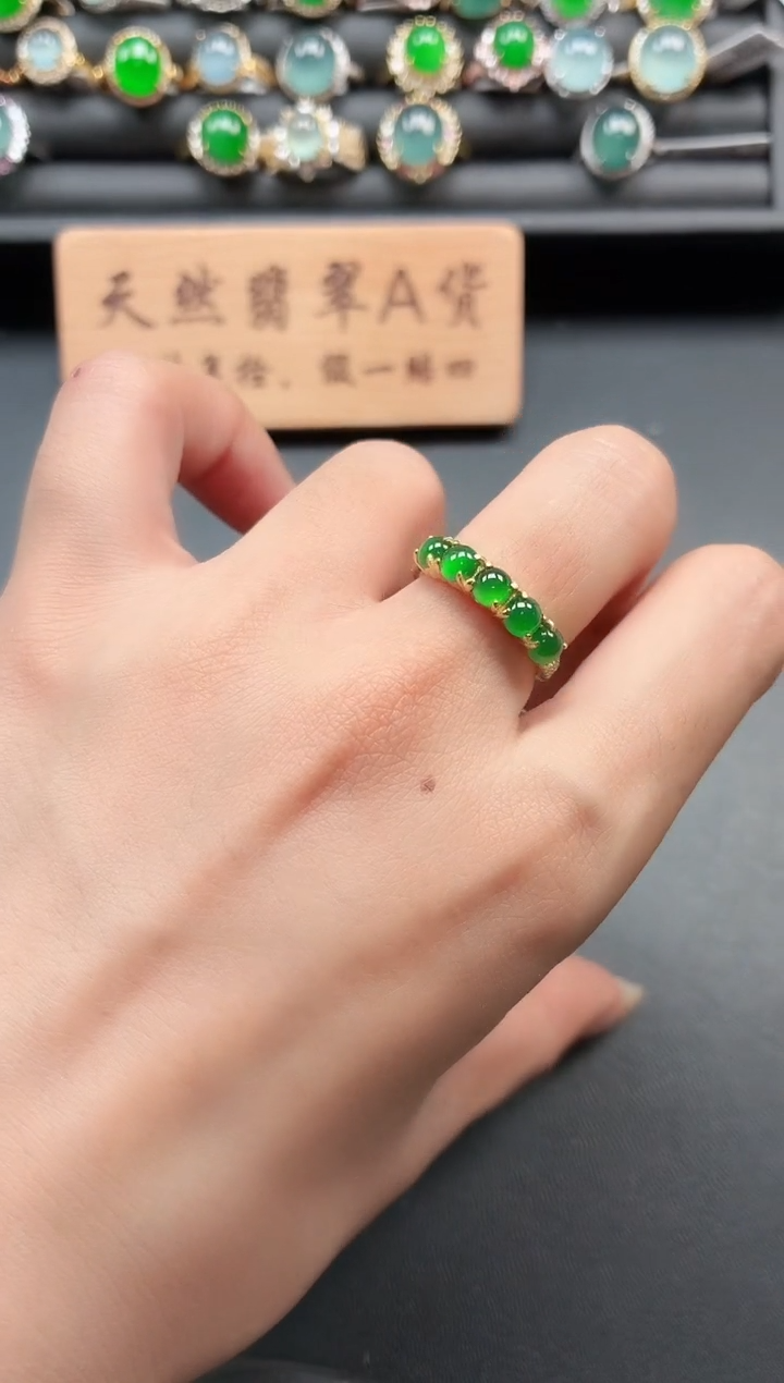 银S925镶嵌戒指翡翠111