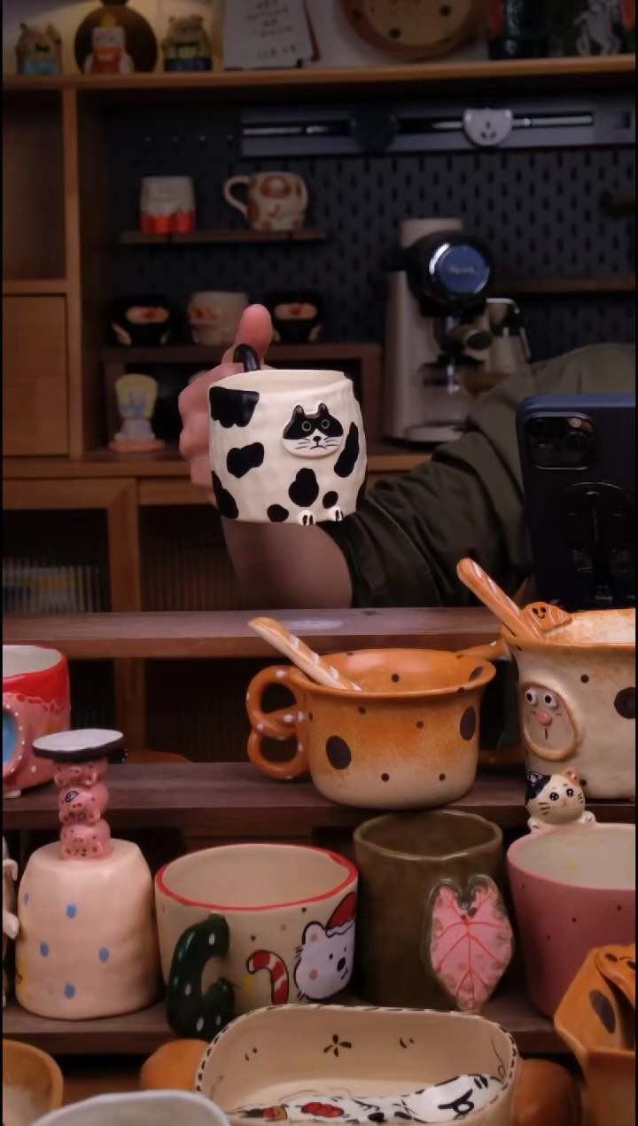 杯子陶景德镇可爱设计师款陶瓷