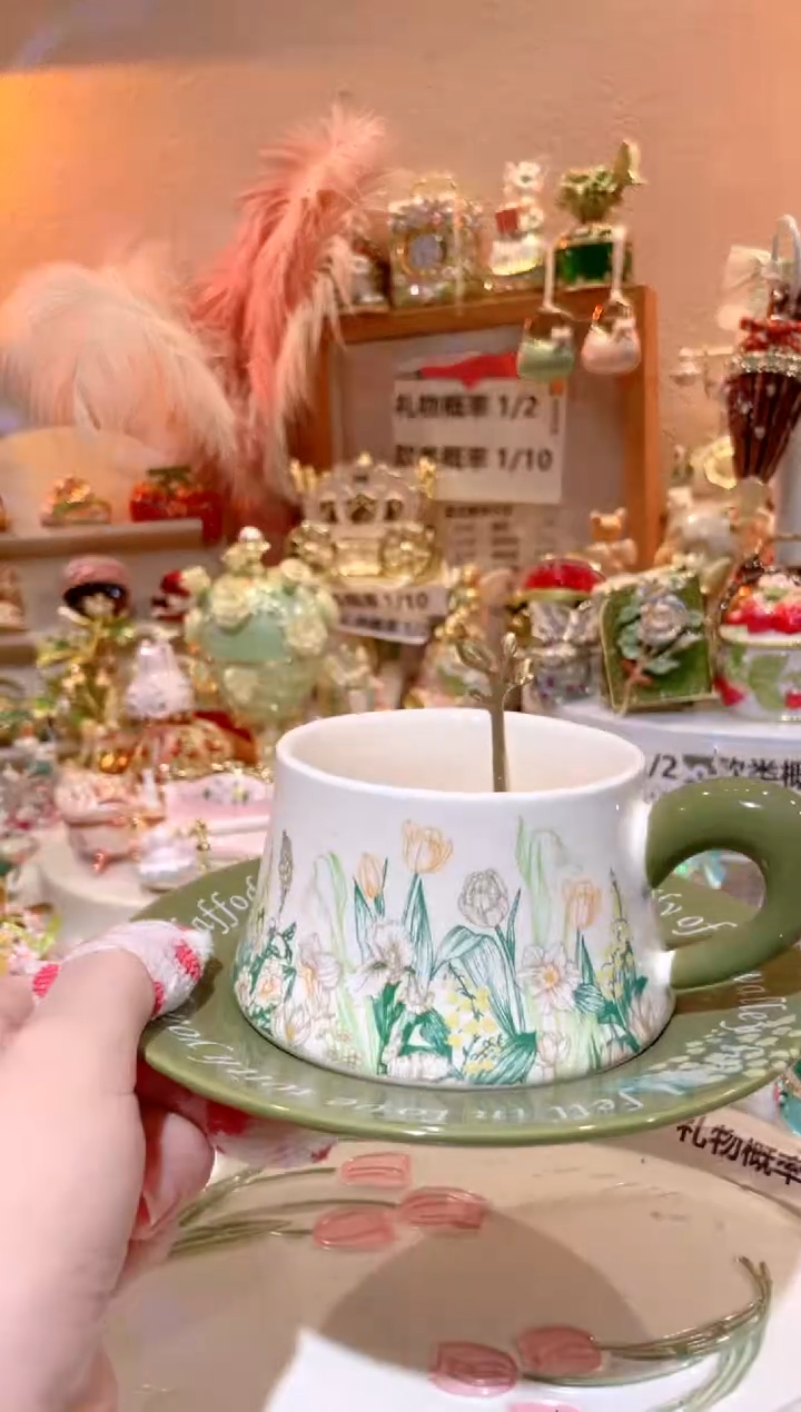 陶瓷莫奈花园下午茶杯碟