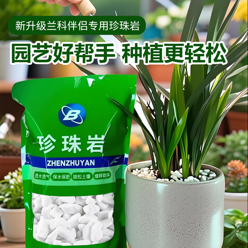 兰科伴侣多孔拌土硬质珍珠岩盆景铺面垫底透水透气防止烂根8-12mm