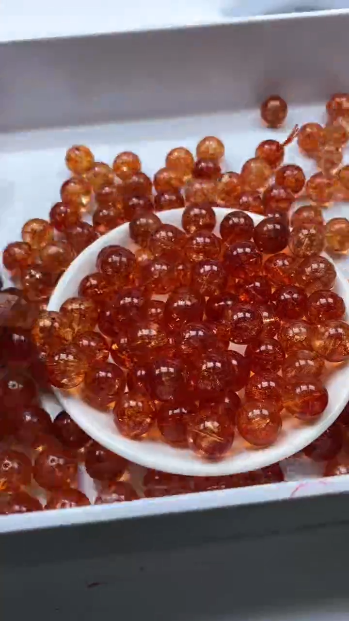 颈饰未镶嵌水晶W1794金橙色碧玺14mm*4颗