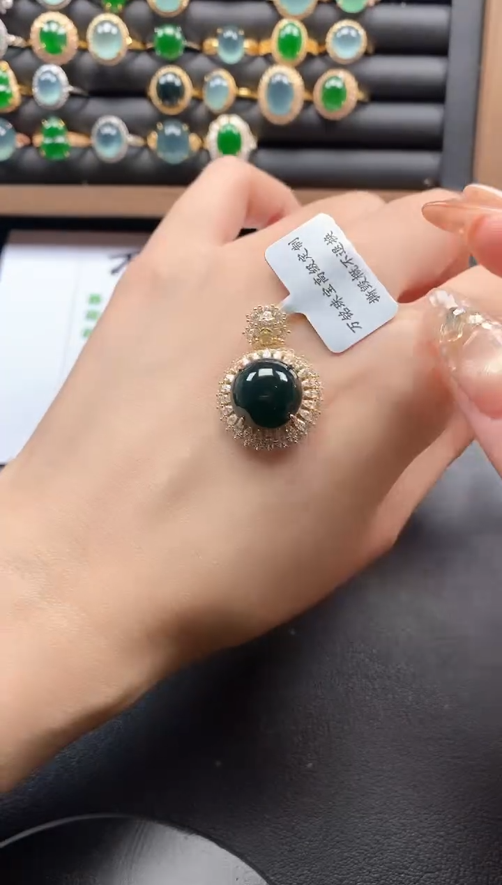 银S925镶嵌戒指翡翠51151