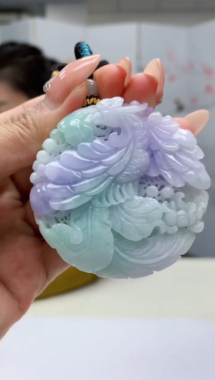 【闪购商品】定制翡翠未镶嵌4902MM-毛货挂件55