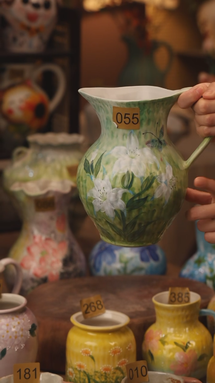 陶瓷055景德镇设计师手作花器摆件侘寂风