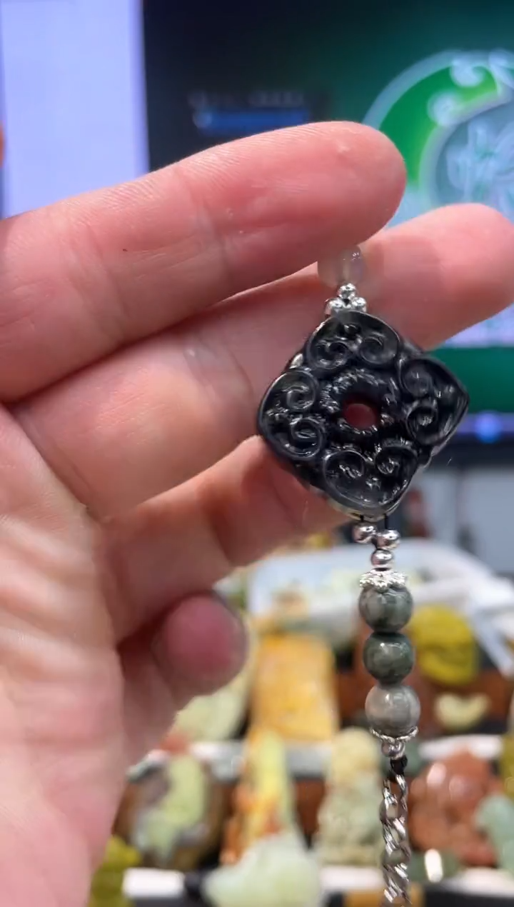 【闪购商品】岫玉手牌银S925镶嵌·