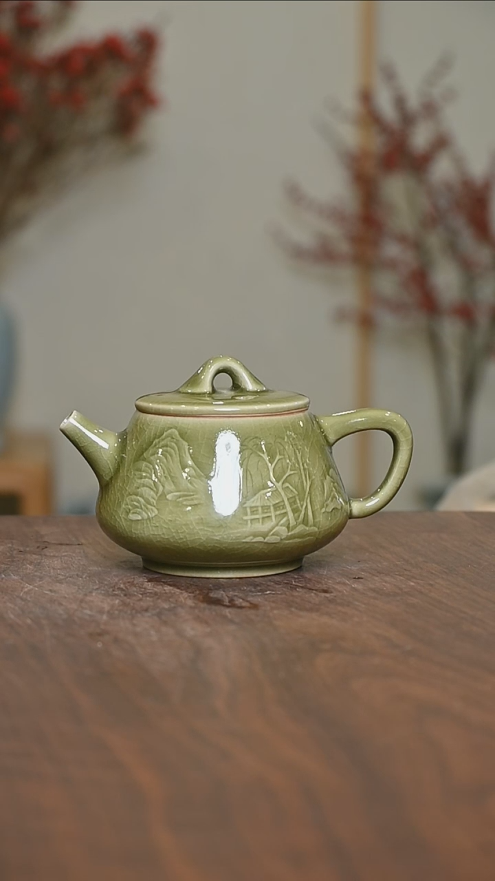 【闪购商品】其他手拉石瓢壶  矿石釉 桑麻款