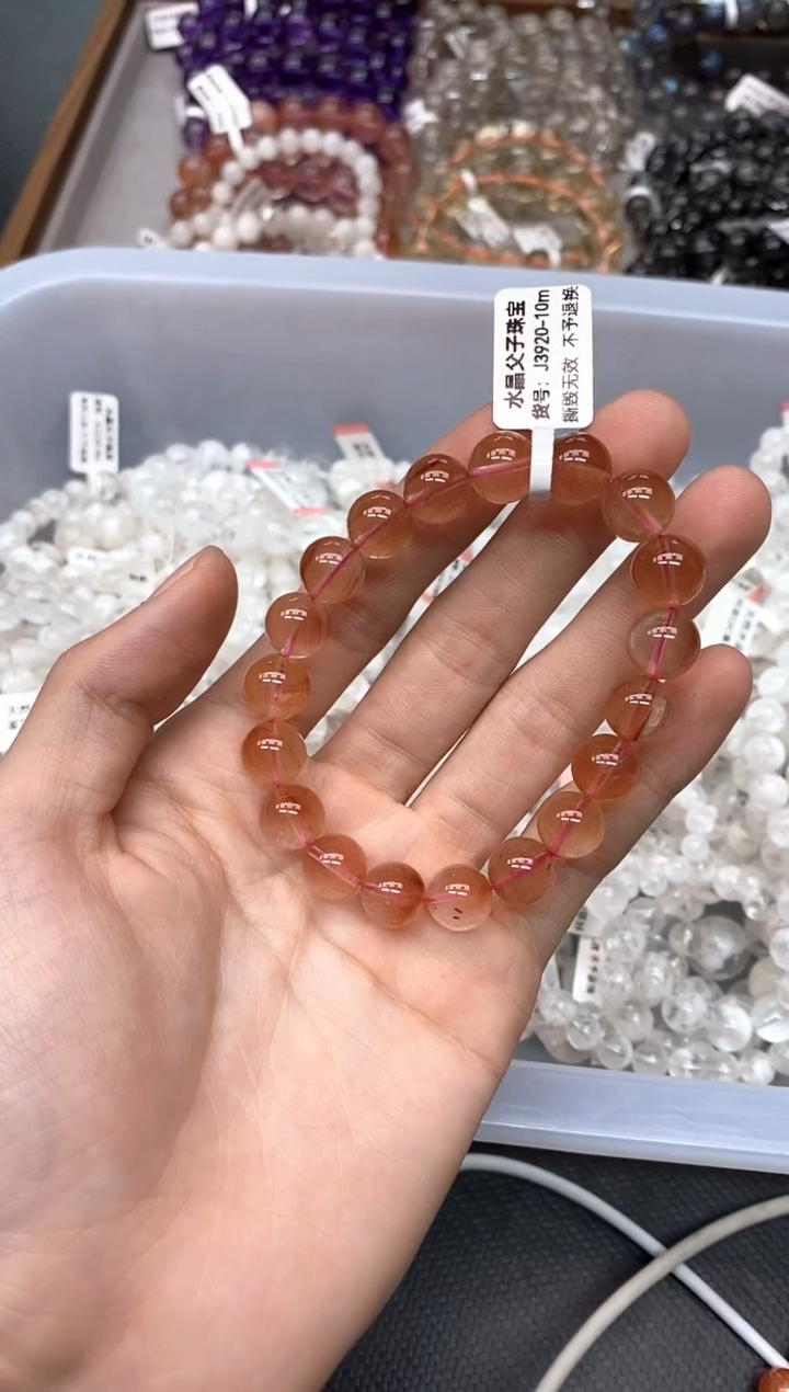 未镶嵌手串水晶@**@A10红兔毛10mm