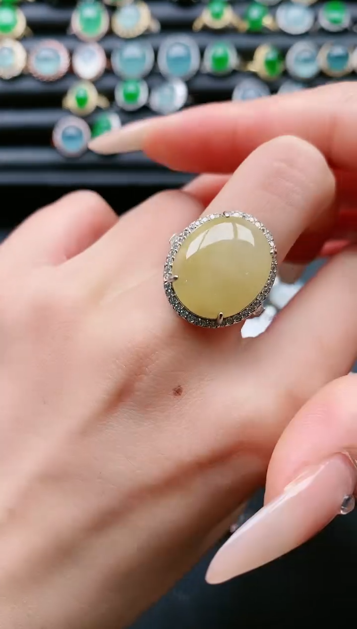 【闪购商品】翡翠戒指银S925镶嵌1111111