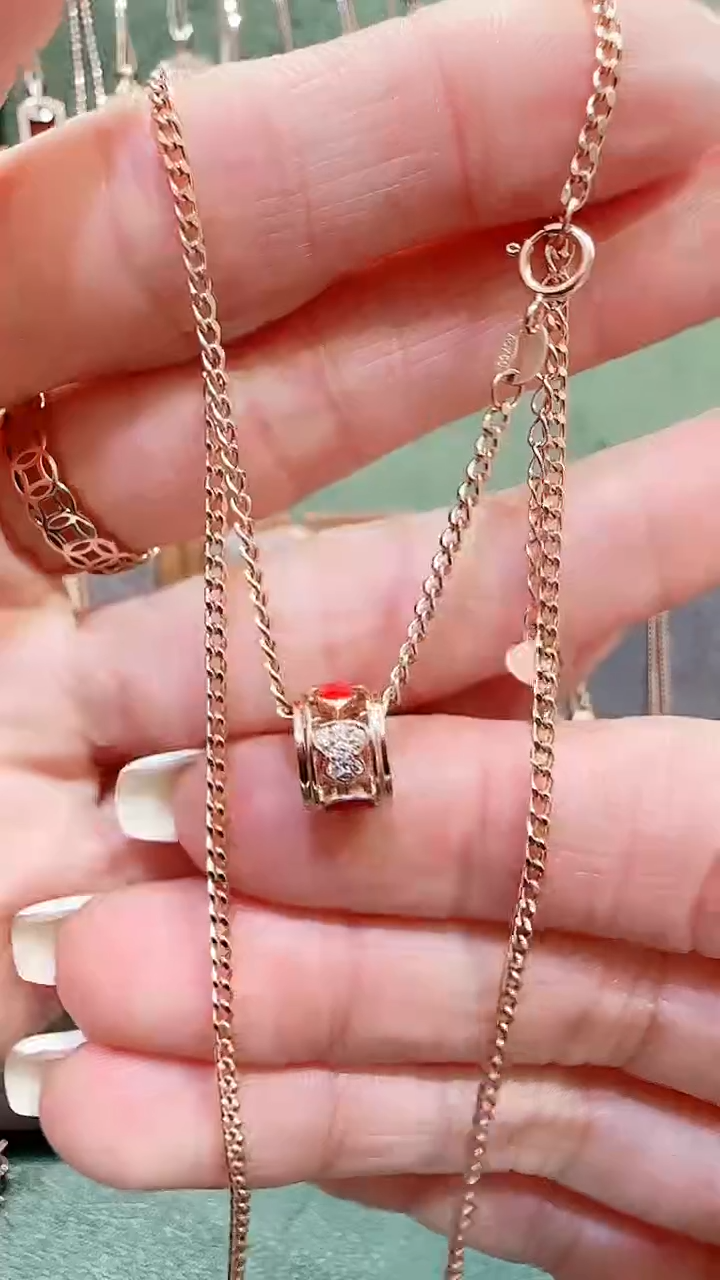 【闪购商品】钻石套链18K金镶嵌18K金钻石葫芦套链